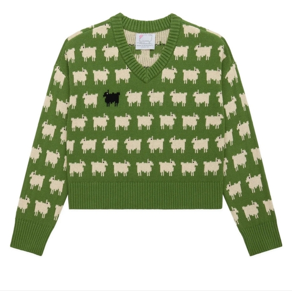 Warm & Wonderful Sweaters - NWT WARM & WONDERFUL Women’s Princess DIANA Wool Sheep Sweater Green SZ XL